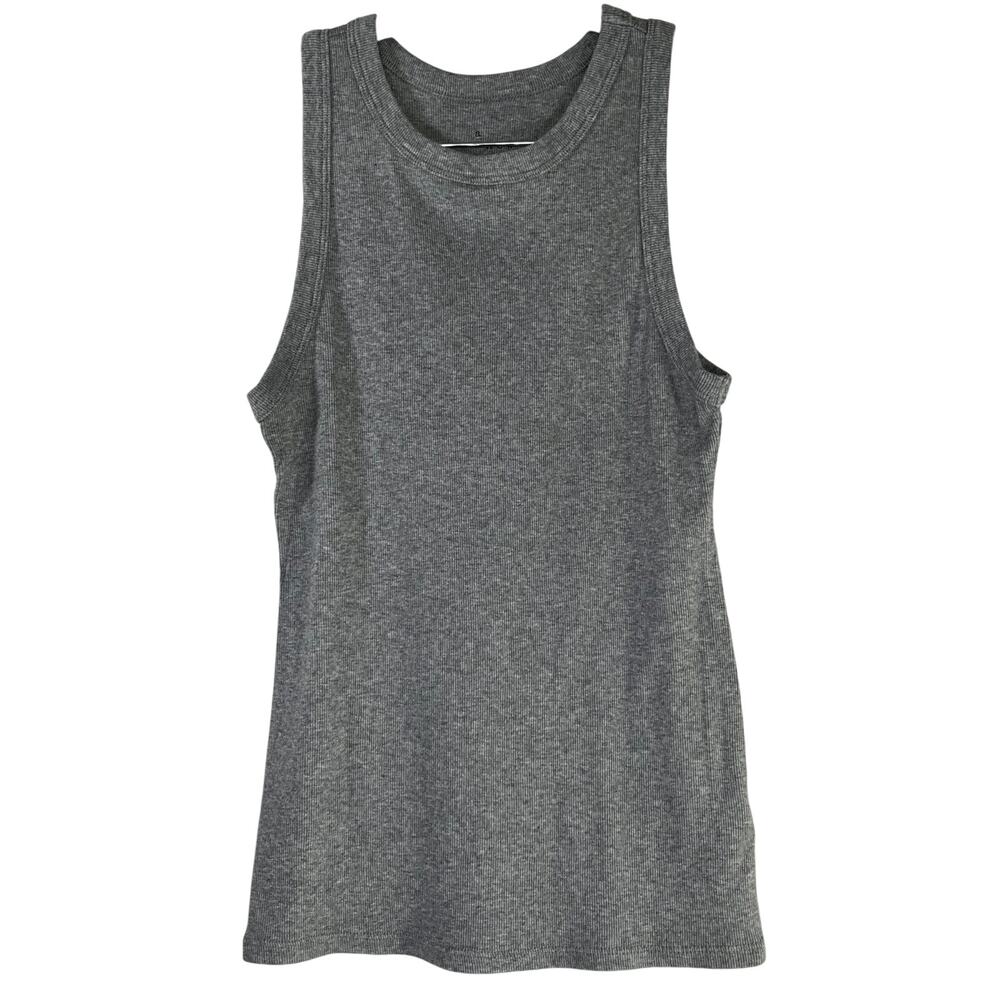A New Day Grey Crew Neck Ribbed Sleeveless Tank Top Size M